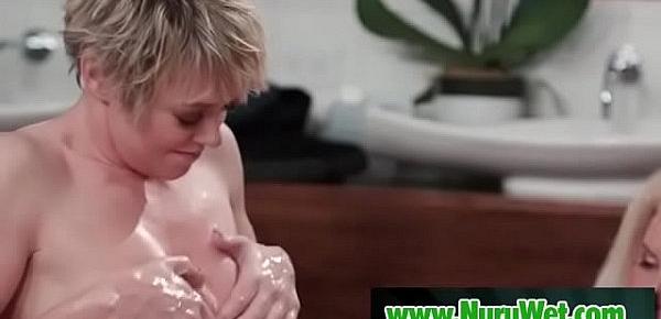  Busty milfs give nuru massage with their huge breasts - Justin Hunt, Erica Lauren